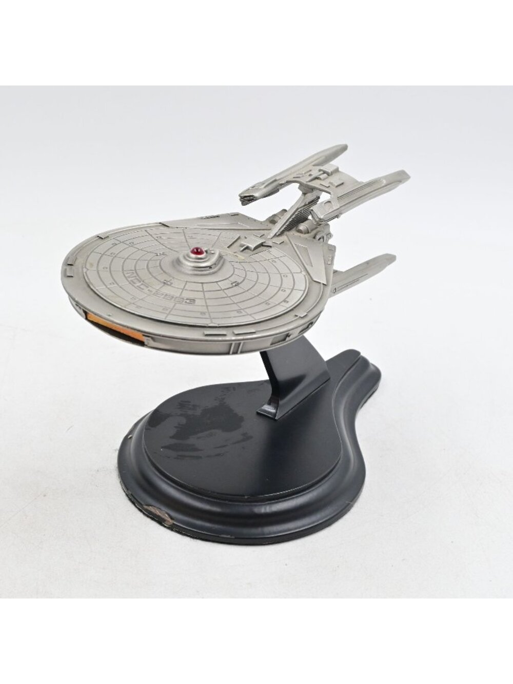 The Franklin Mint Star Trek Stargazer Ship Pewter Model 1993 With Display Stand
